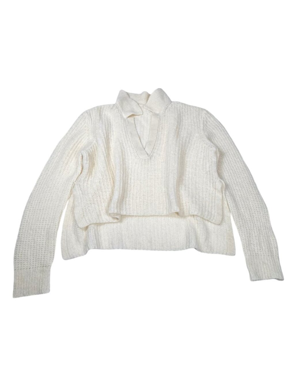 Oversized Alpaca Wool Blend Polo Sweater M Minimalist Boxy - Picture 2 of 11